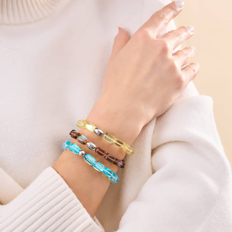 Terra | .925 Sterling Silver | Galaxy Glass Pebble Bracelet