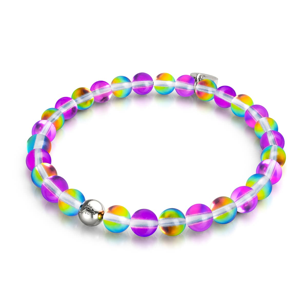 Violet Andromeda | Silver | Galaxy Glass Bead Bracelet