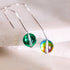 Emerald Moon | .925 Sterling Silver | Galaxy Glass Chain Drop Threader Earrings