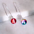 Mars Red | .925 Sterling Silver | Galaxy Glass Chain Drop Threader Earrings