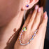 Rainbow Sky | .925 Sterling Silver | Galaxy Glass Chain Drop Threader Earrings