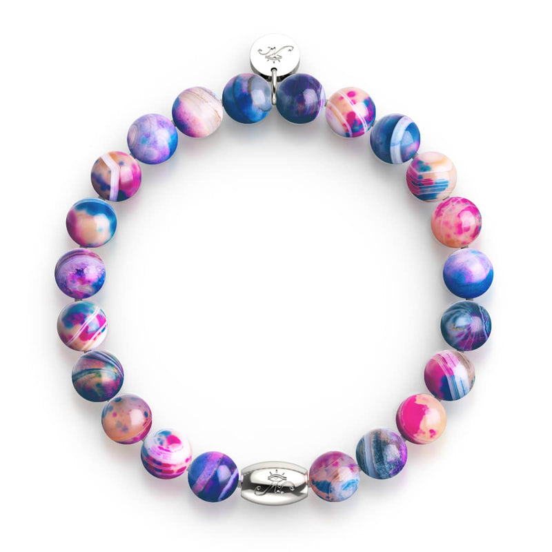 Magenta Starlight | .925 Sterling Silver | Galaxy Tiger's Eye Bracelet