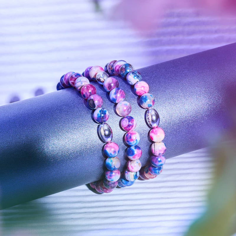 Magenta Starlight | .925 Sterling Silver | Galaxy Tiger's Eye Bracelet