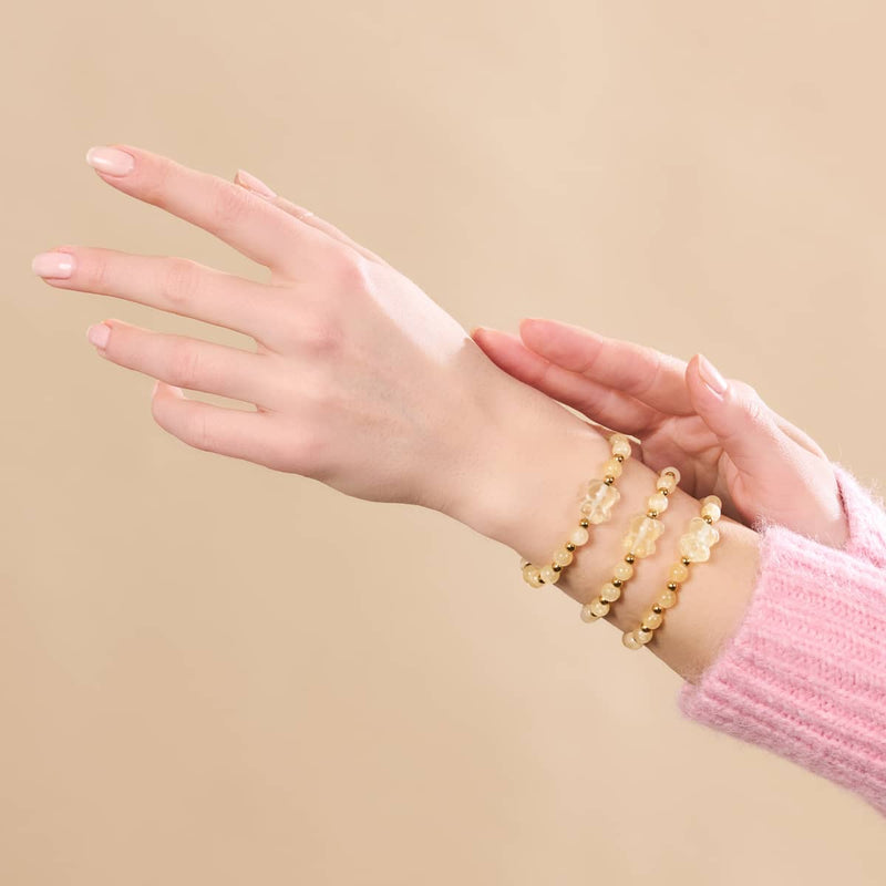 Helios | Gemmy Bear Bracelet | Yellow Jade x Gold