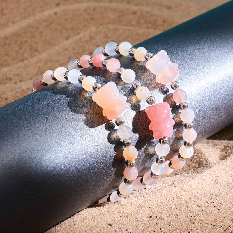 Sahara | Gemmy Bear Bracelet | Peach Carnelian x Silver