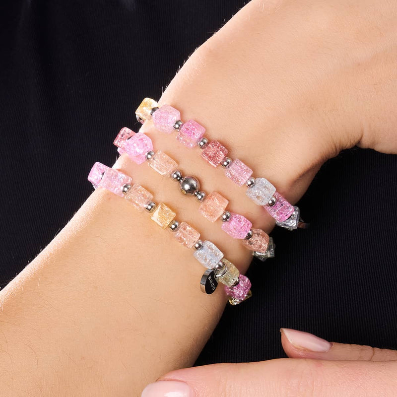 Rainbow Delight | Glitter Glass | Sugar Cube Bracelet