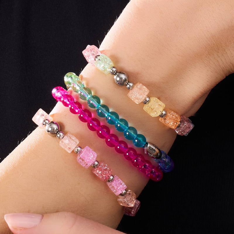 Rainbow Delight | Glitter Glass | Sugar Cube Bracelet