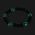 Emerald Crown | .925 Sterling Silver | Green Freshwater Pearl x Firefly Glass Skull Bracelet
