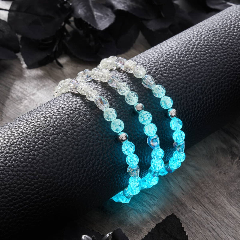 Ghostly Aura | .925 Sterling Silver | Firefly Glass Skull Bracelet