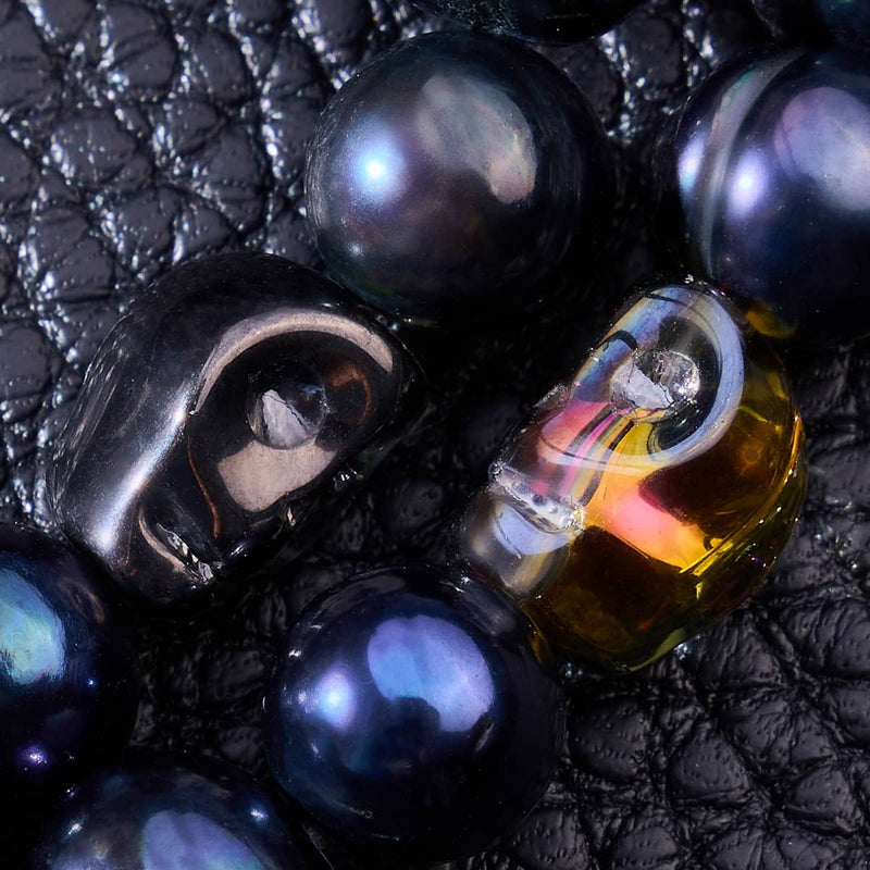Sea Spirit | Black Freshwater Pearl x Crystal Skull