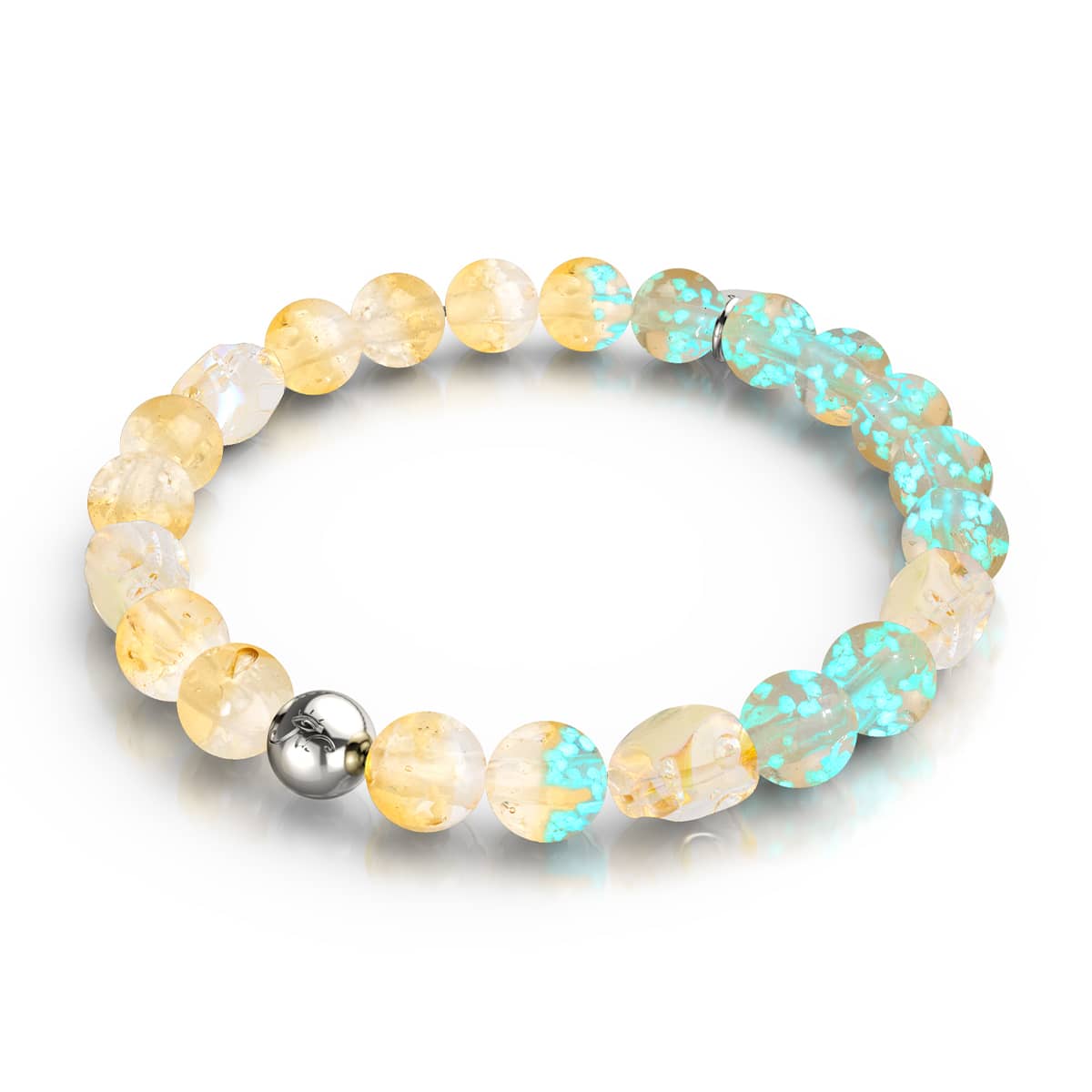 Sunset Spectre | .925 Sterling Silver | Firefly Glass Skull Bracelet