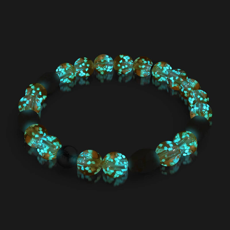 Sunset Spectre | .925 Sterling Silver | Firefly Glass Skull Bracelet