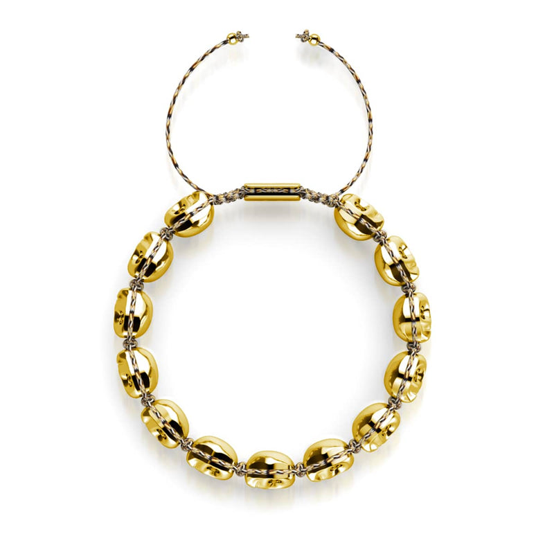 Tomb of Midas | Gold Skulls x Black GloWeave | Macrame Bracelet