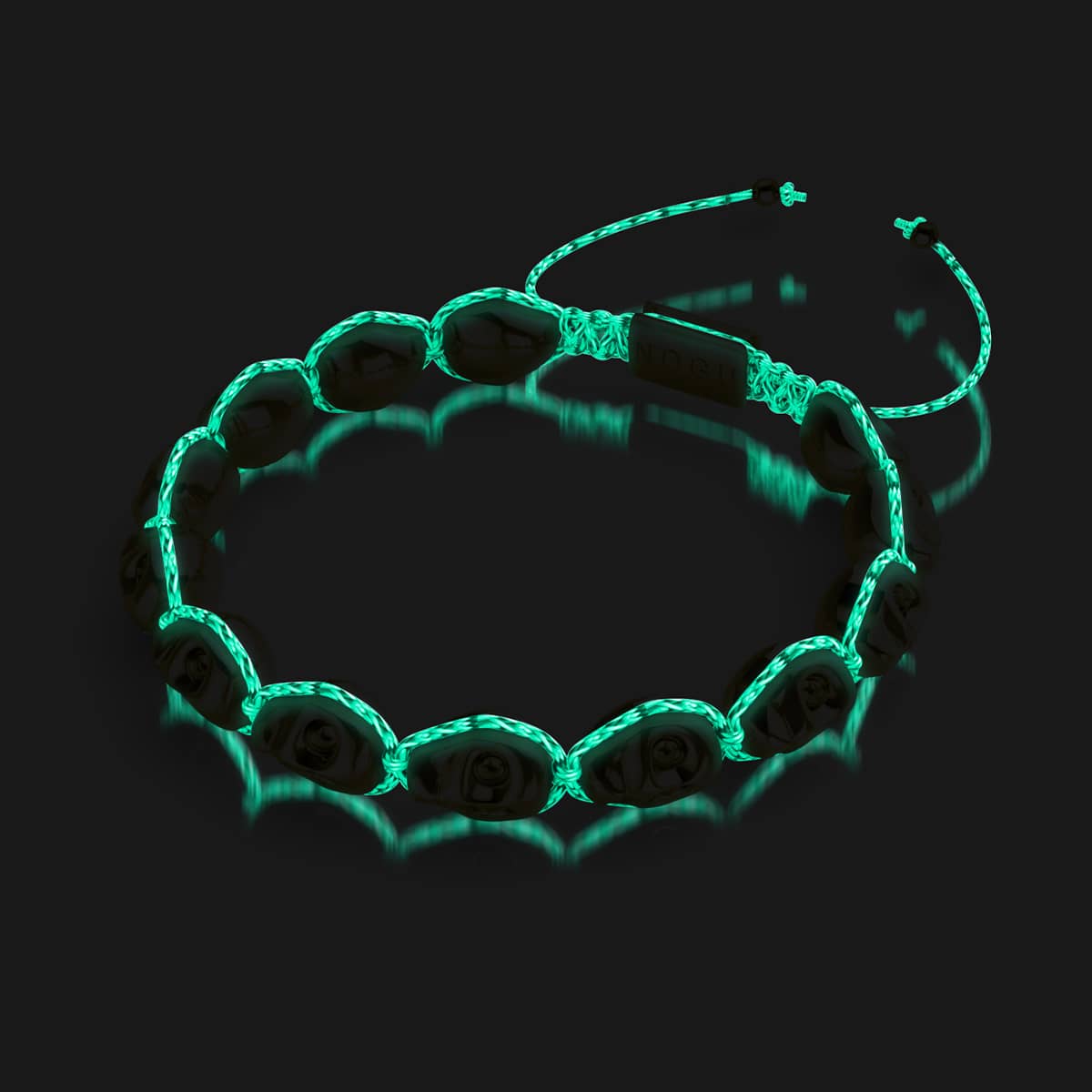 Witching Hour | Gunmetal Skulls x Violet GloWeave | Macrame Bracelet