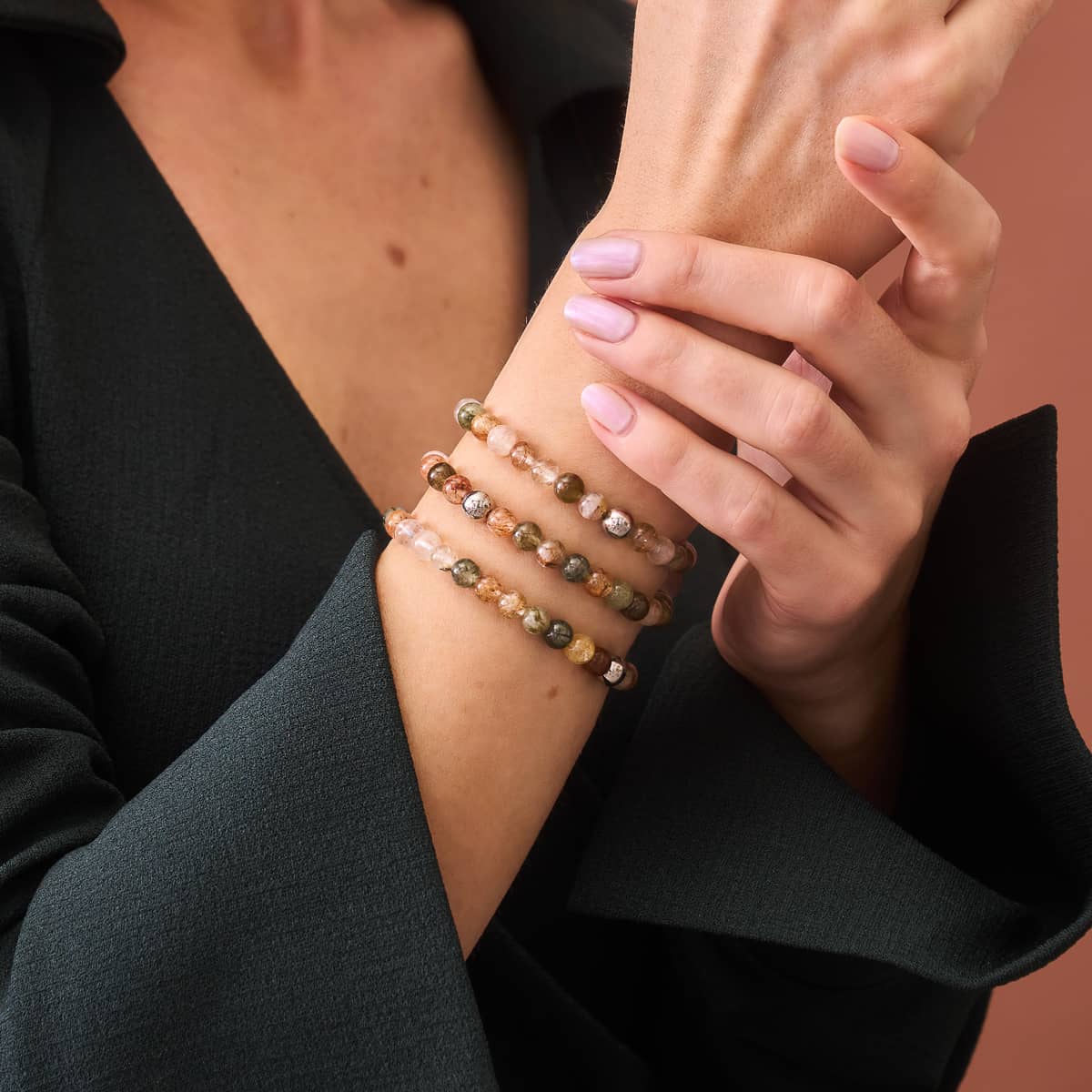 Woodland Quartz | Silver | Healing Gemstone Bead Bracelet