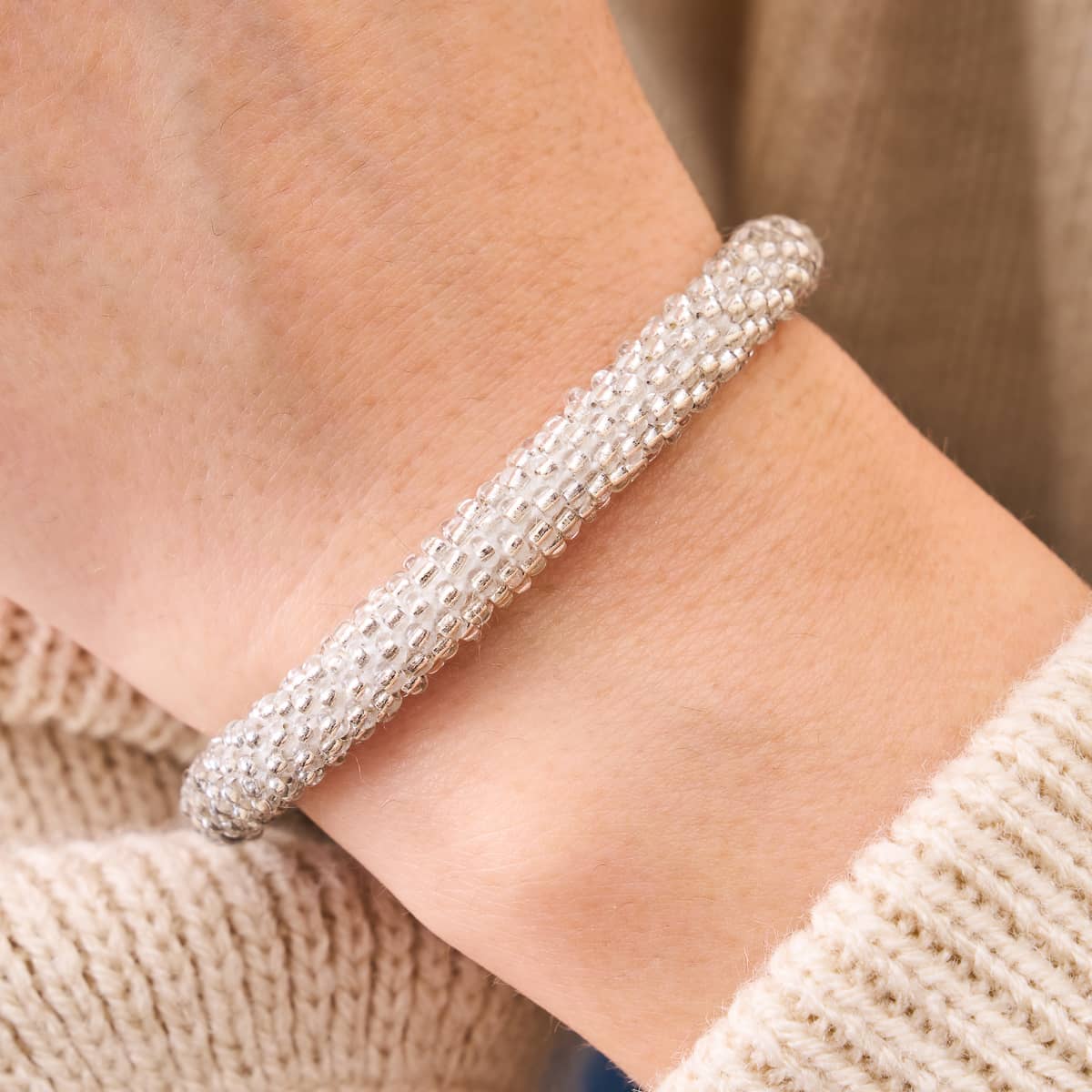 Light Clouds | Himalayan Glass Bead Bracelet