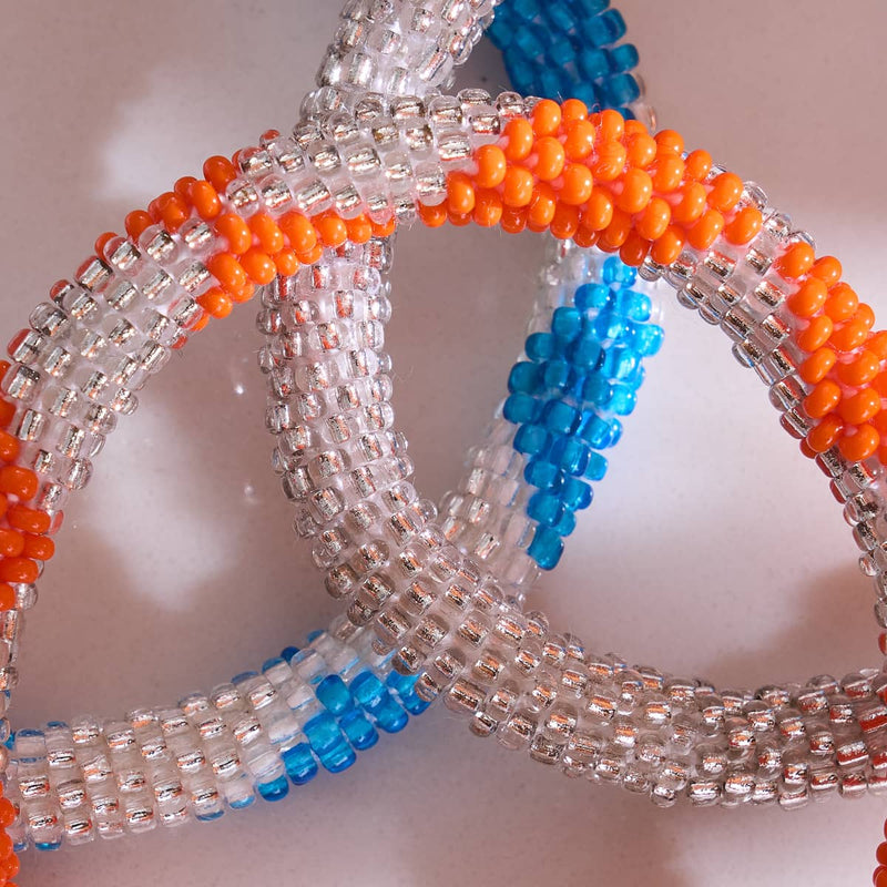 Light Clouds | Himalayan Glass Bead Bracelet