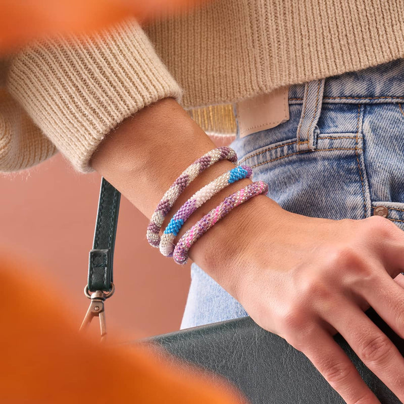 Purple Emperor | Himalayan Glass Bead Bracelet