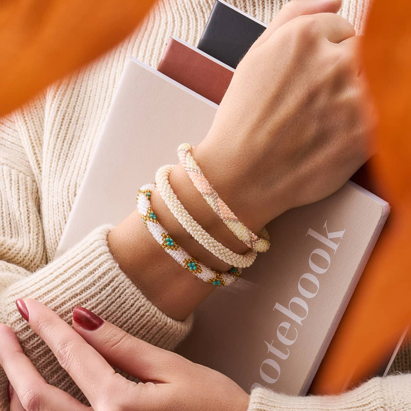 Rose Lassi | Himalayan Glass Bead Bracelet