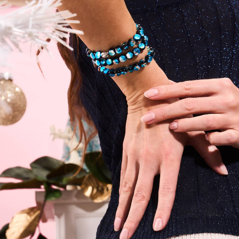 Blue Eclipse | .925 Sterling Silver | Lunar Glass Bracelet