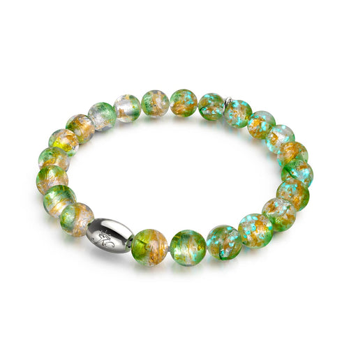 Emerald Eclipse | .925 Sterling Silver | Lunar Glass Bracelet