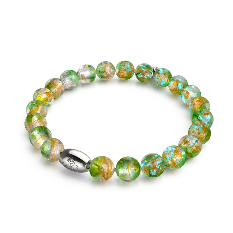 Emerald Eclipse | .925 Sterling Silver | Lunar Glass Bracelet