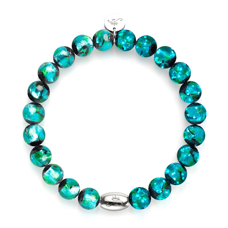 Green Astra | .925 Sterling Silver | Solar Glass Bracelet