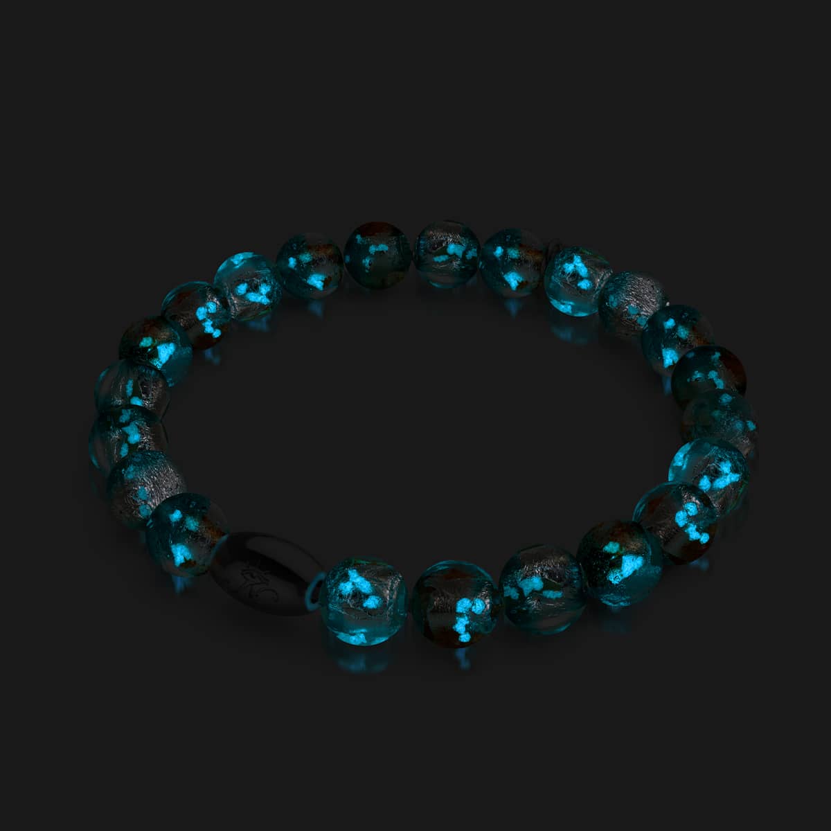 Teal Moon | .925 Sterling Silver | Lunar Glass Bracelet