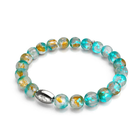 Teal Moon | .925 Sterling Silver | Lunar Glass Bracelet