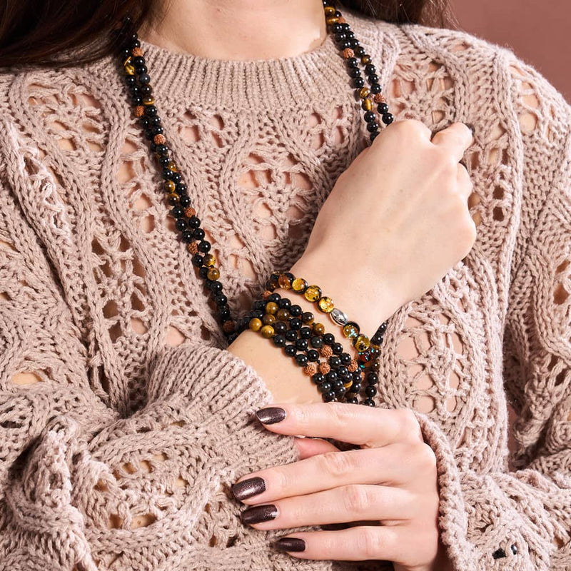 Shaman | Gemstone Rudraksha | Mala Spiritual Wrap