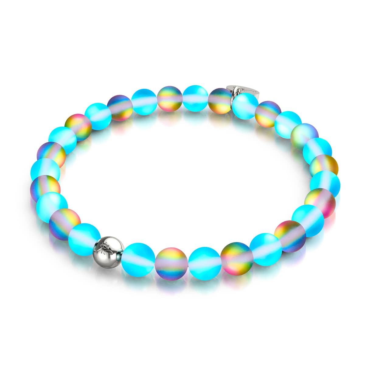 Blue Lemonade | Silver | Mermaid Glass Bead Bracelet