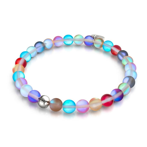 Bubble Gum | Silver | Mermaid Glass Bead Bracelet