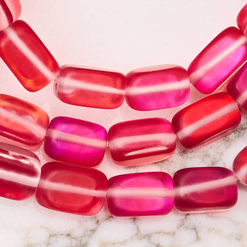 Dark Vermillion | .925 Sterling Silver | Mermaid Glass Pebble Bracelet