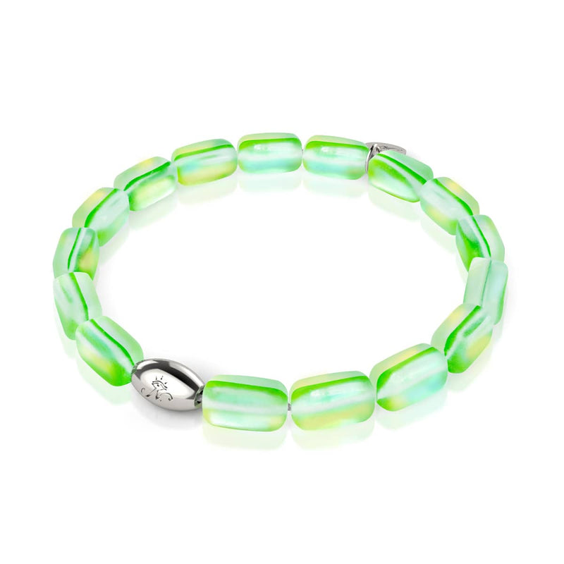 Emerald | .925 Sterling Silver | Mermaid Glass Pebble Bracelet