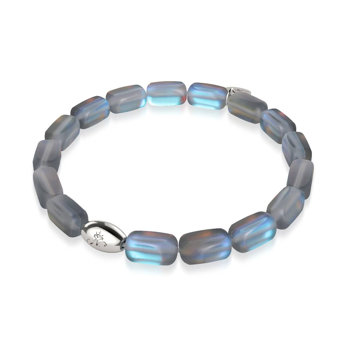 Grey | .925 Sterling Silver | Mermaid Glass Pebble Bracelet