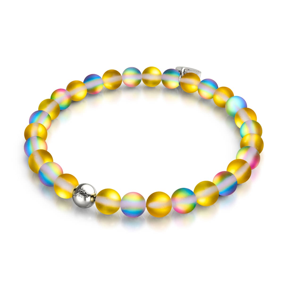 Lemonade | Silver | Mermaid Glass Bead Bracelet
