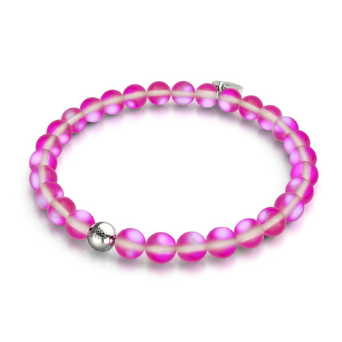 Magenta | .925 Sterling Silver | Mermaid Glass Bead Bracelet
