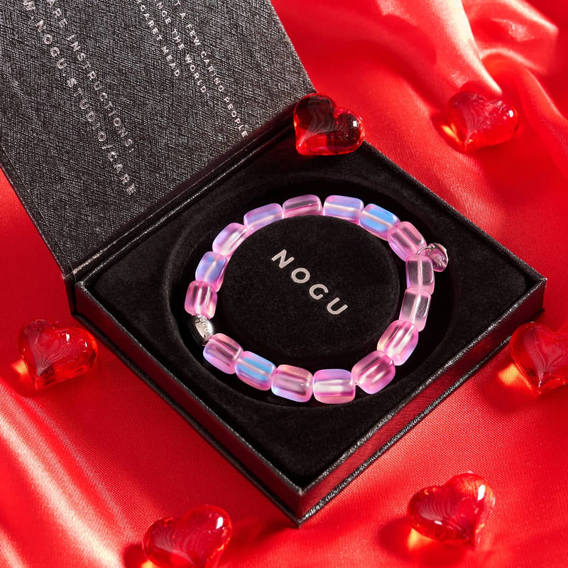 Pink | .925 Sterling Silver | Mermaid Glass Pebble Bracelet