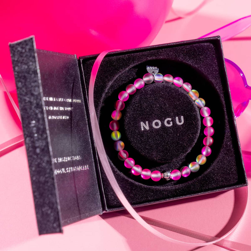 Pink Lemonade | Silver | Mermaid Glass Bead Bracelet