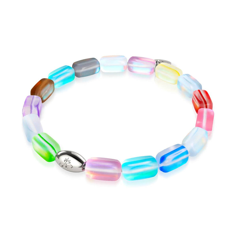 Rainbow Reef | .925 Sterling Silver | Mermaid Glass Pebble Bracelet