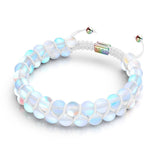 Rainbow White | Unicorn Silver | Double Mermaid Glass Bracelet