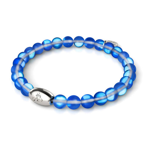 Sapphire | .925 Sterling Silver | Mermaid Glass Bead Bracelet