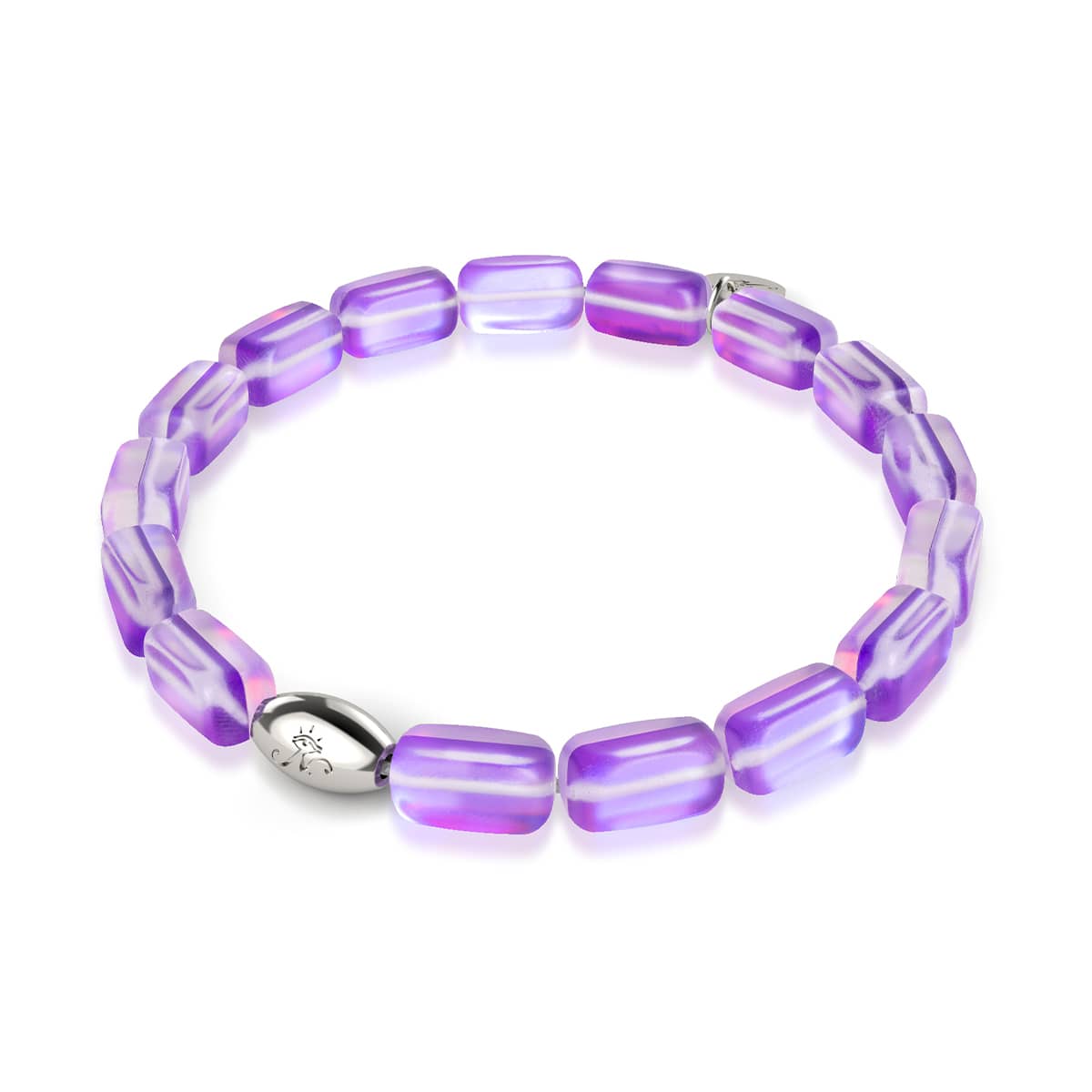 Violet | .925 Sterling Silver | Mermaid Glass Pebble Bracelet
