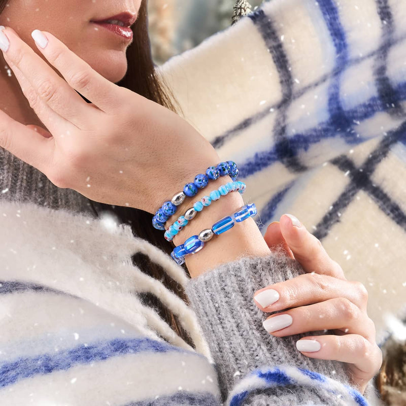 Alpine Bloom | .925 Sterling Silver | Millefiori Bracelet