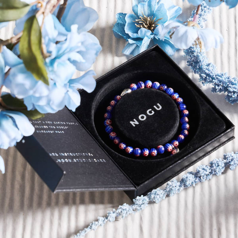 Blue Stars | .925 Sterling Silver | Millefiori Bracelet