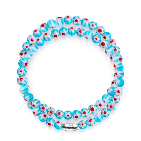 Azzurro | Silver | Millefiori Wrap