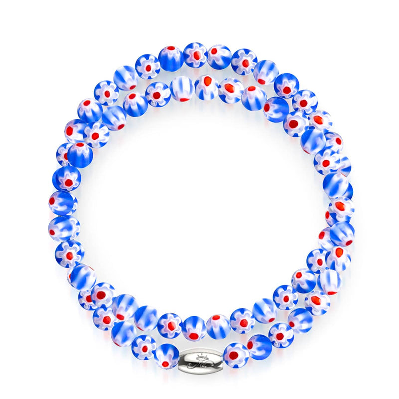 Italian Iris | Silver | Millefiori Wrap