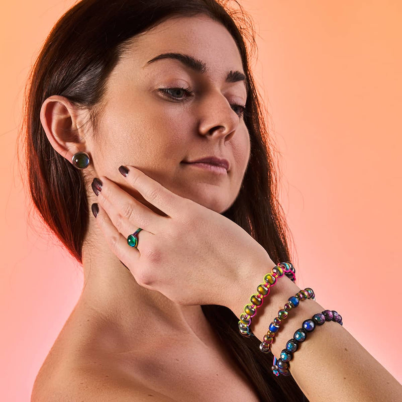 Chromata | 12mm Mood Stone Cabuchon Earrings