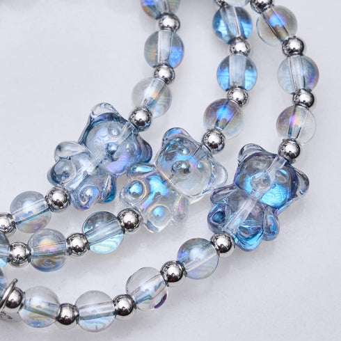 Unicorn Blue | Silver | Double Shimmer Bear Bracelet