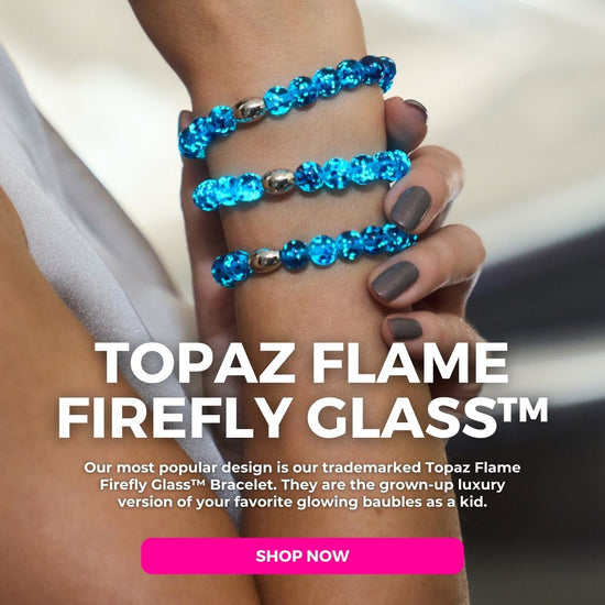 TOPAZ FLAME FIREFLY GLASS